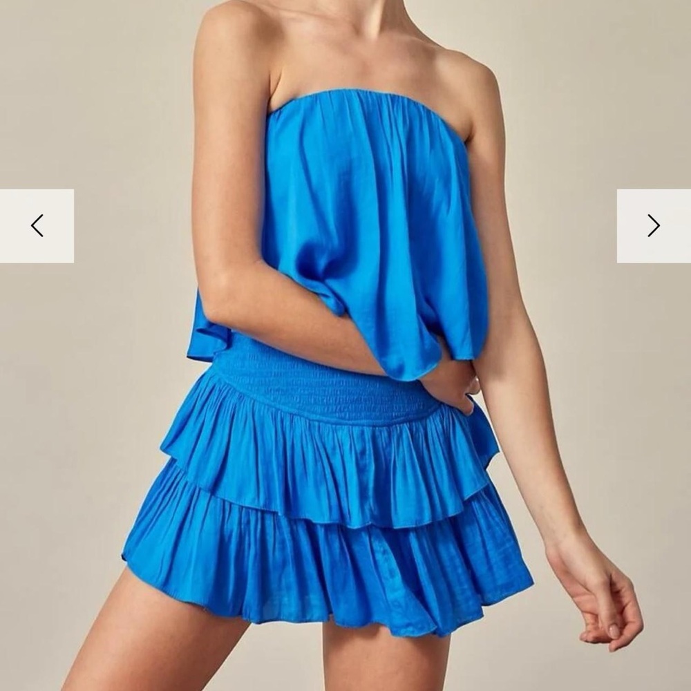 Mustard Seed Blue Strapless Romper